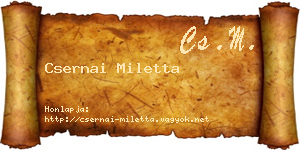 Csernai Miletta névjegykártya